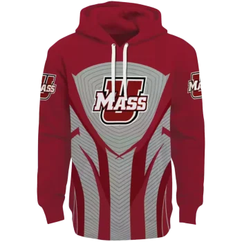 umass minutemen concentric lines red black hoodie best selling