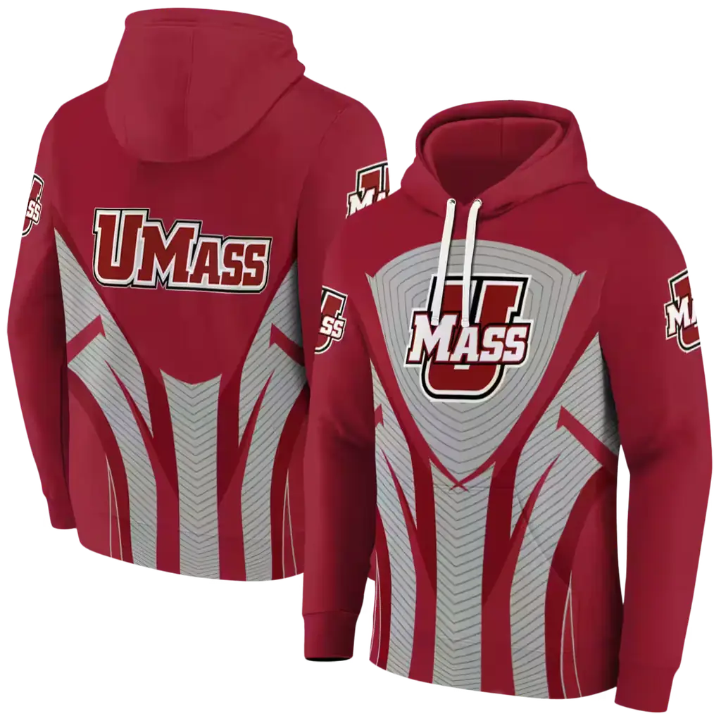 umass minutemen concentric lines red black hoodie fashion forward umass minutemen concentric lines red black hoodie fashion forward