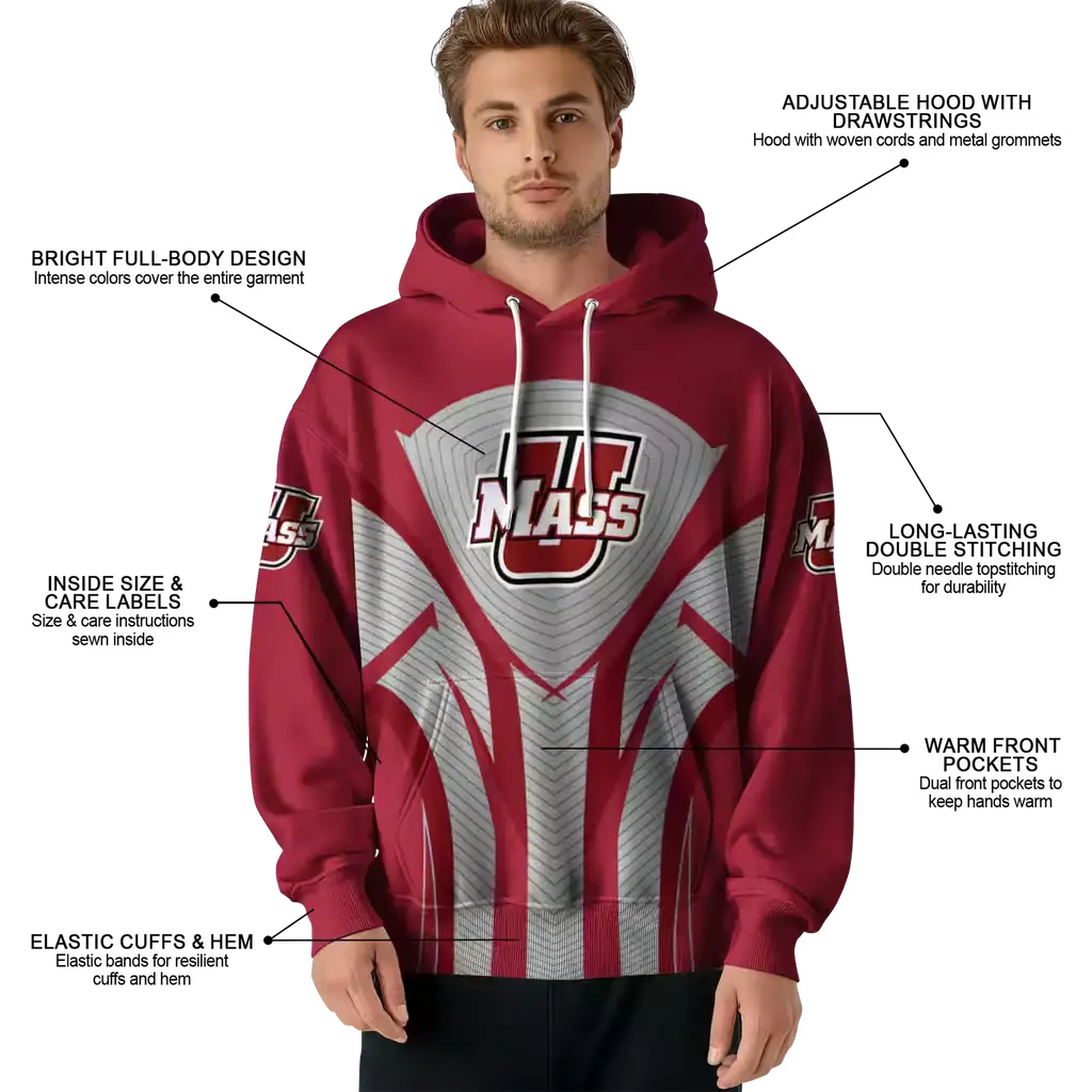 umass minutemen concentric lines red black hoodie latest model umass minutemen concentric lines red black hoodie latest model