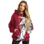 umass minutemen dynamic slash red white hoodie best selling