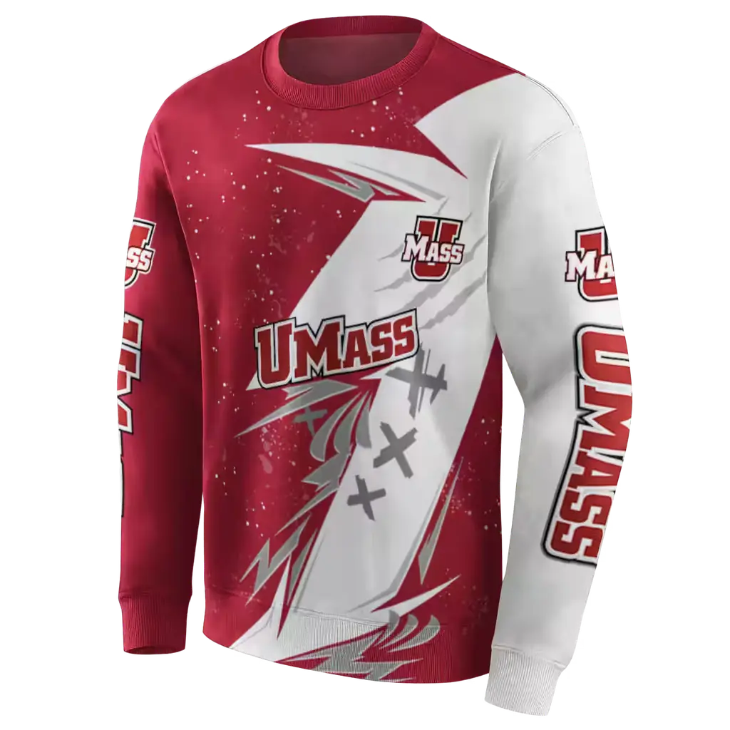 umass minutemen dynamic slash red white hoodie new arrival umass minutemen dynamic slash red white hoodie new arrival