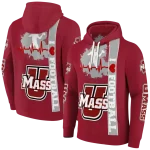 umass minutemen football heartbeat red hoodie best selling