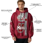 umass minutemen football heartbeat red hoodie best selling