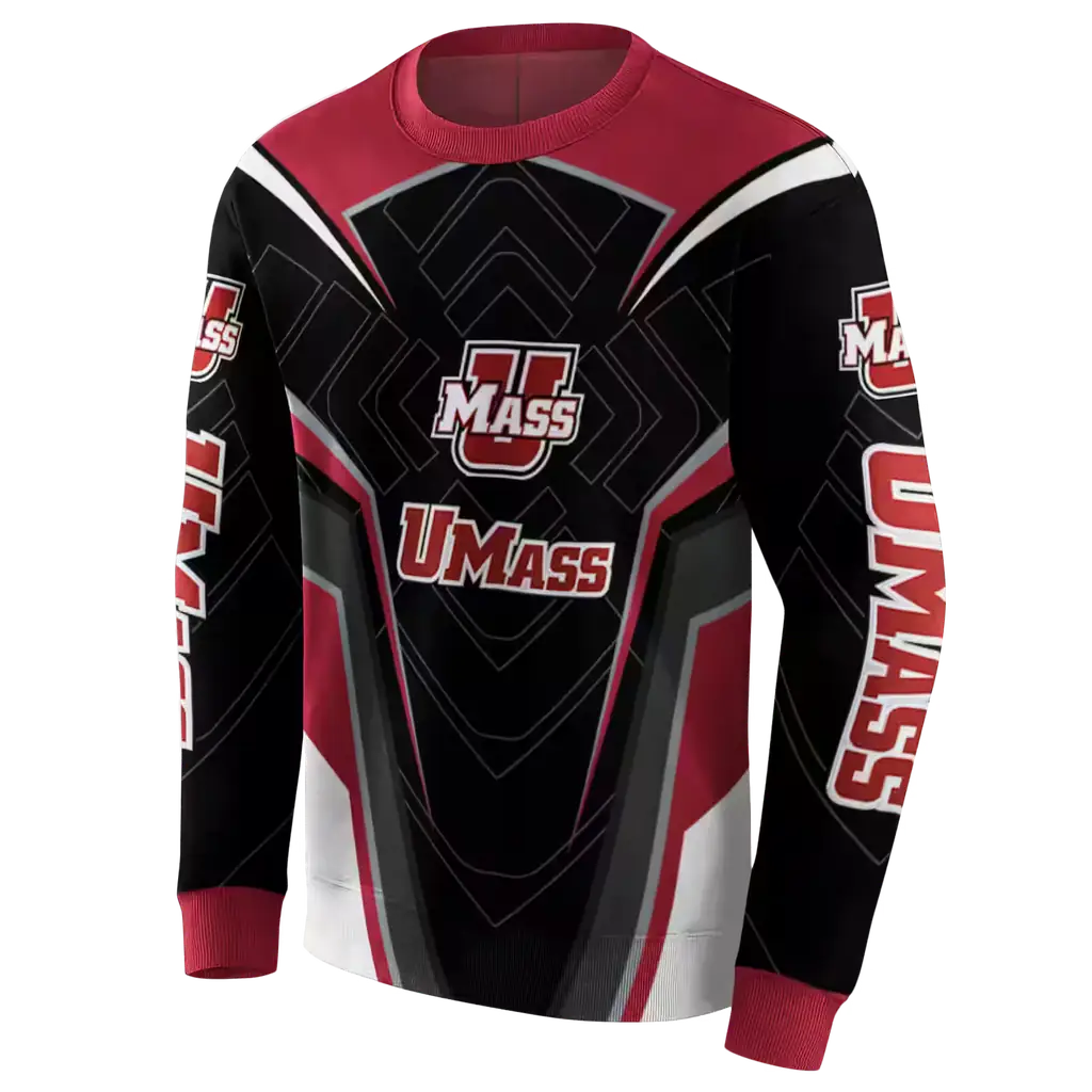 umass minutemen futuristic pattern red black hoodie new arrival umass minutemen futuristic pattern red black hoodie new arrival