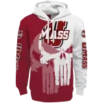umass minutemen graphic punisher red white hoodie best selling