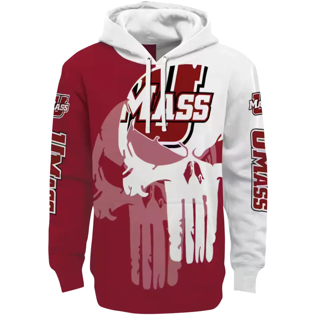 umass minutemen graphic punisher red white hoodie best selling umass minutemen graphic punisher red white hoodie best selling