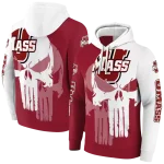 umass minutemen graphic punisher red white hoodie best selling