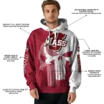 umass minutemen graphic punisher red white hoodie best selling