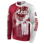 umass minutemen graphic punisher red white hoodie best selling