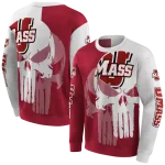 umass minutemen graphic punisher red white hoodie best selling