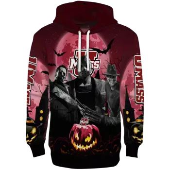 umass minutemen halloween vibes red black hoodie best selling