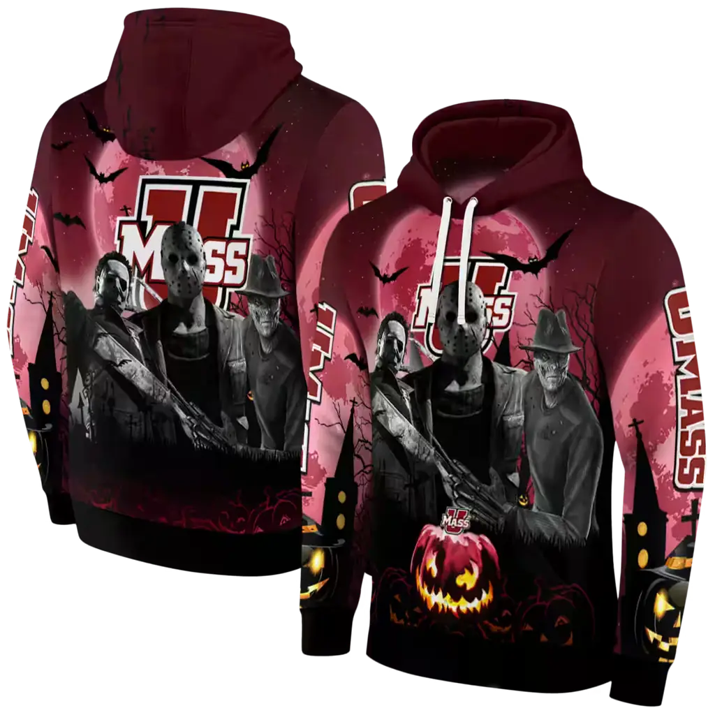 umass minutemen halloween vibes red black hoodie fashion forward umass minutemen halloween vibes red black hoodie fashion forward