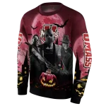 umass minutemen halloween vibes red black hoodie best selling