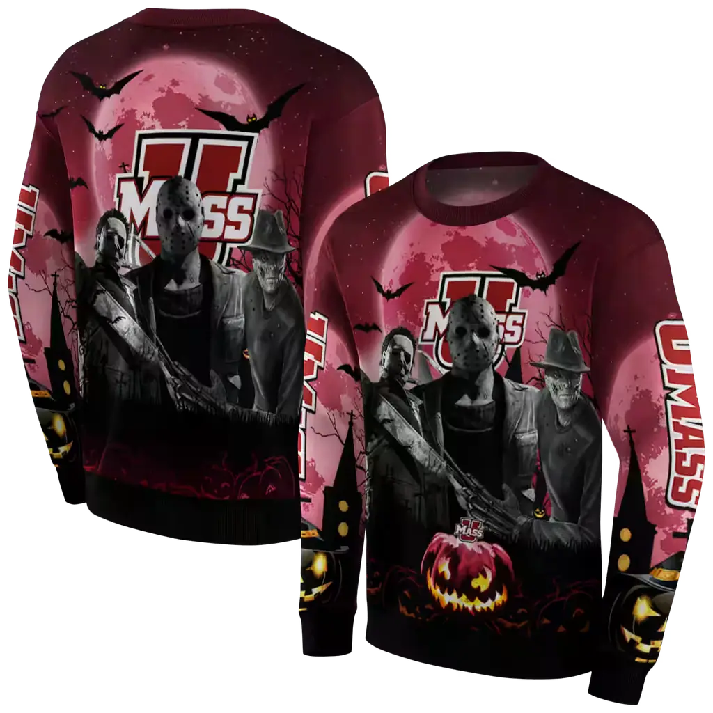 umass minutemen halloween vibes red black hoodie premium grade umass minutemen halloween vibes red black hoodie premium grade