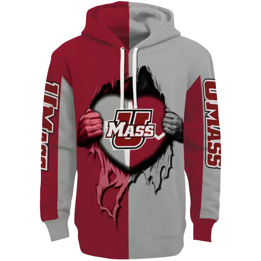 umass minutemen heartbeat graphic red hoodie best selling umass minutemen heartbeat graphic red hoodie best selling