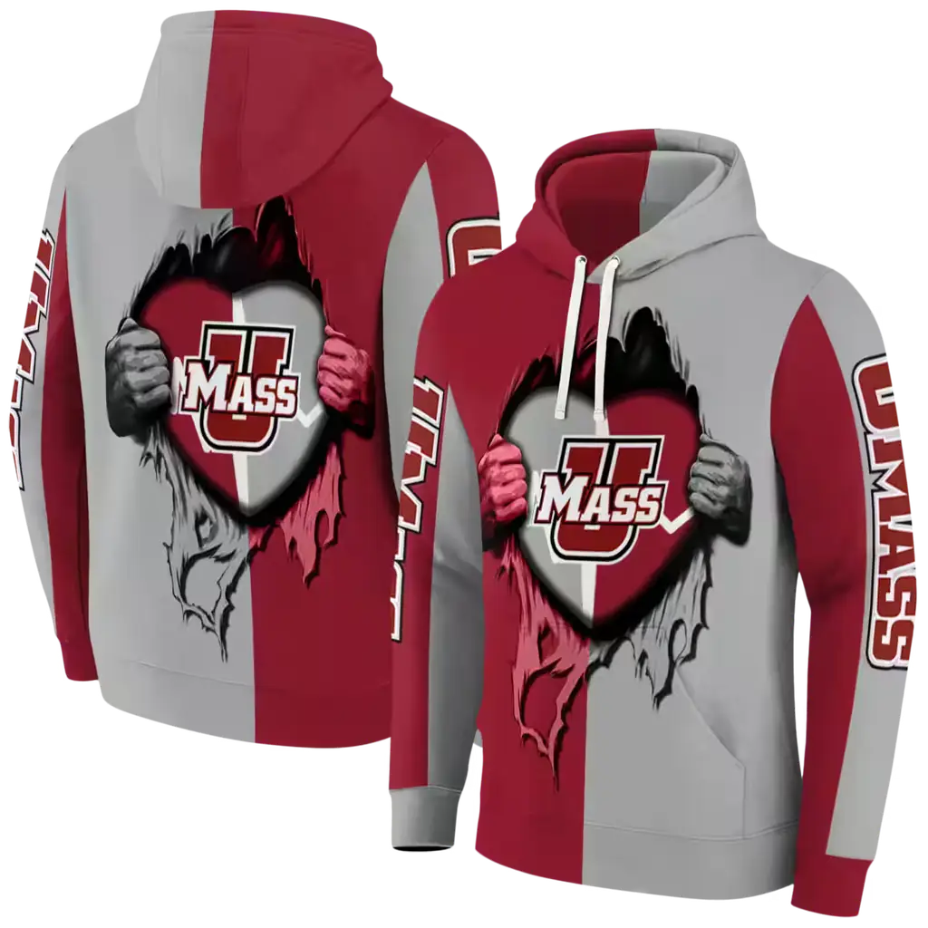 umass minutemen heartbeat graphic red hoodie fashion forward umass minutemen heartbeat graphic red hoodie fashion forward