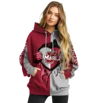 umass minutemen heartbeat graphic red hoodie best selling