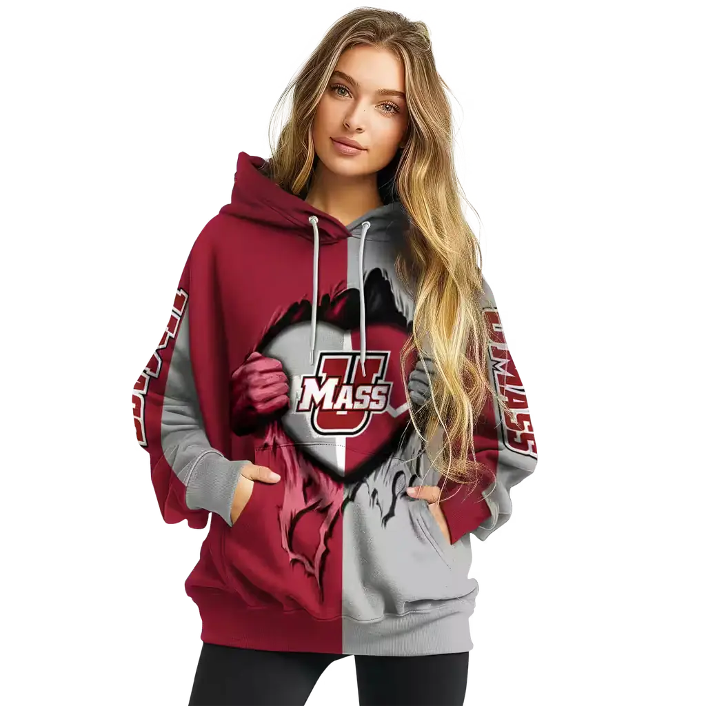 umass minutemen heartbeat graphic red hoodie high quality umass minutemen heartbeat graphic red hoodie high quality