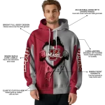 umass minutemen heartbeat graphic red hoodie best selling