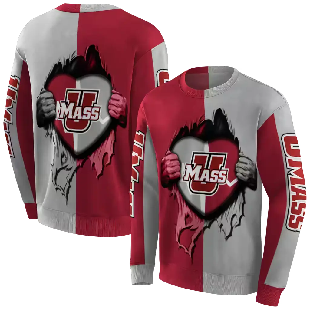 umass minutemen heartbeat graphic red hoodie premium grade umass minutemen heartbeat graphic red hoodie premium grade