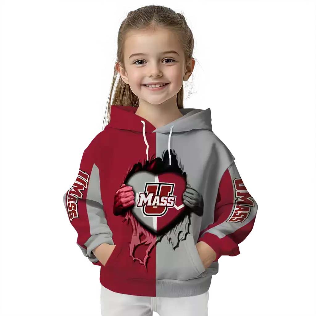 umass minutemen heartbeat graphic red hoodie top rated umass minutemen heartbeat graphic red hoodie top rated
