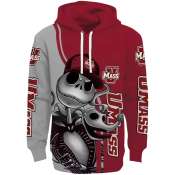 umass minutemen jack skellington red hoodie best selling