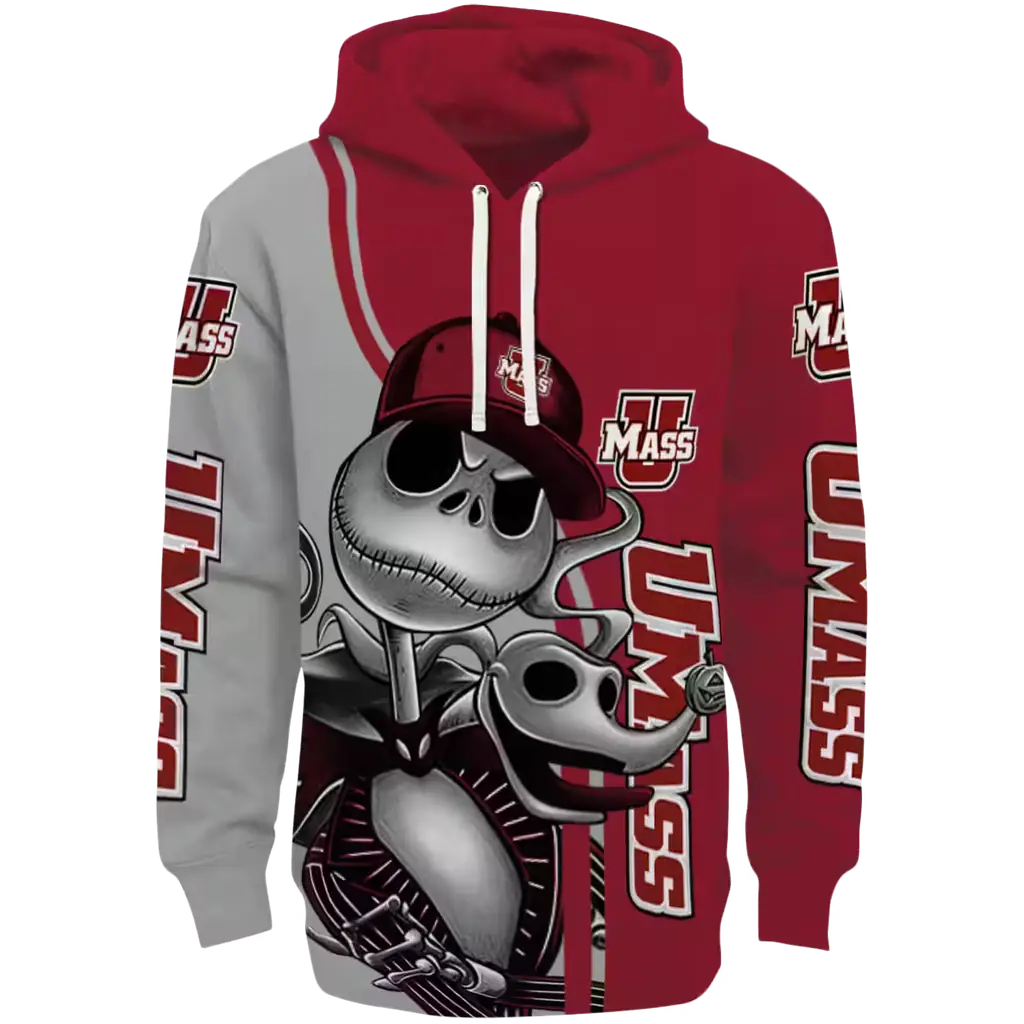 umass minutemen jack skellington red hoodie best selling umass minutemen jack skellington red hoodie best selling
