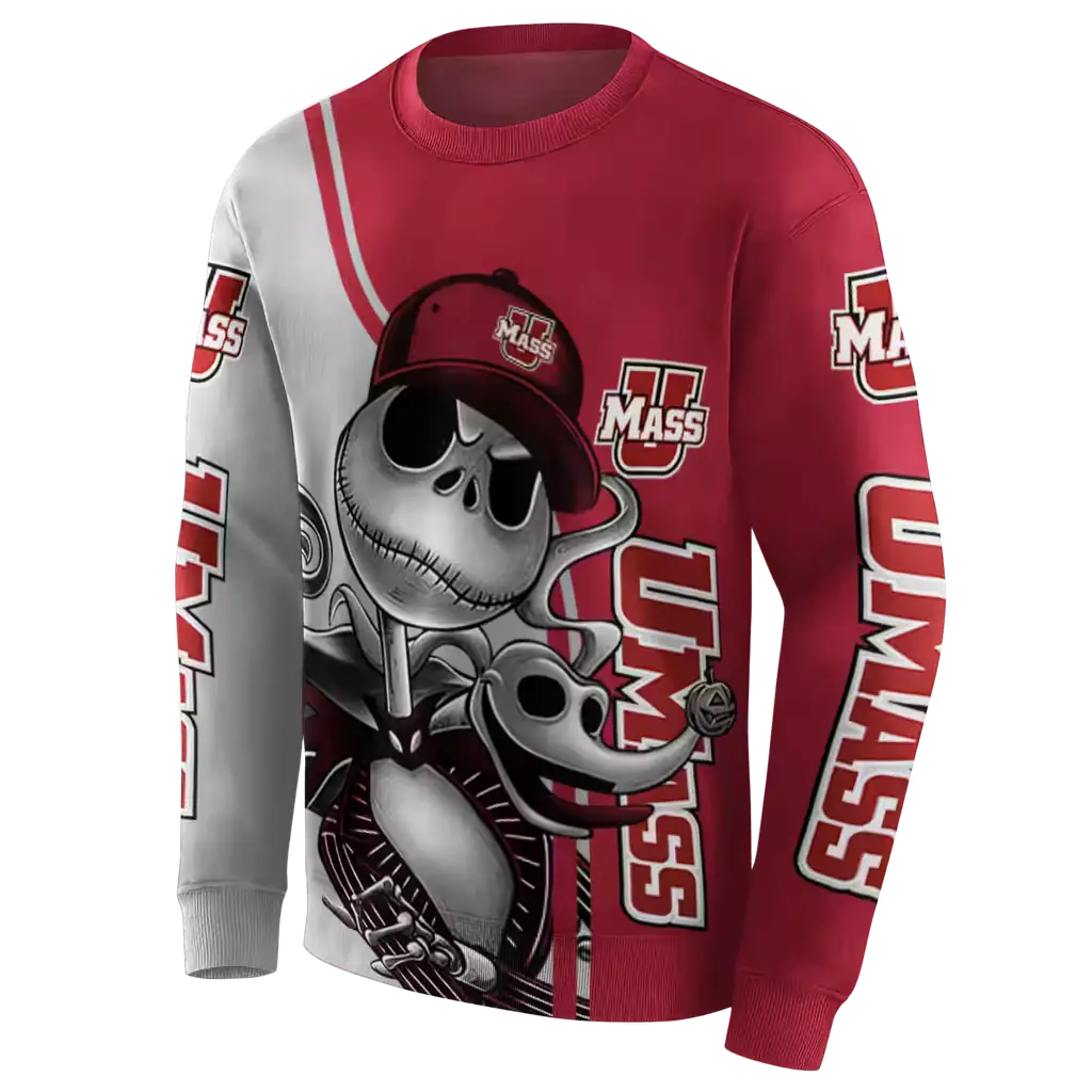 umass minutemen jack skellington red hoodie new arrival umass minutemen jack skellington red hoodie new arrival
