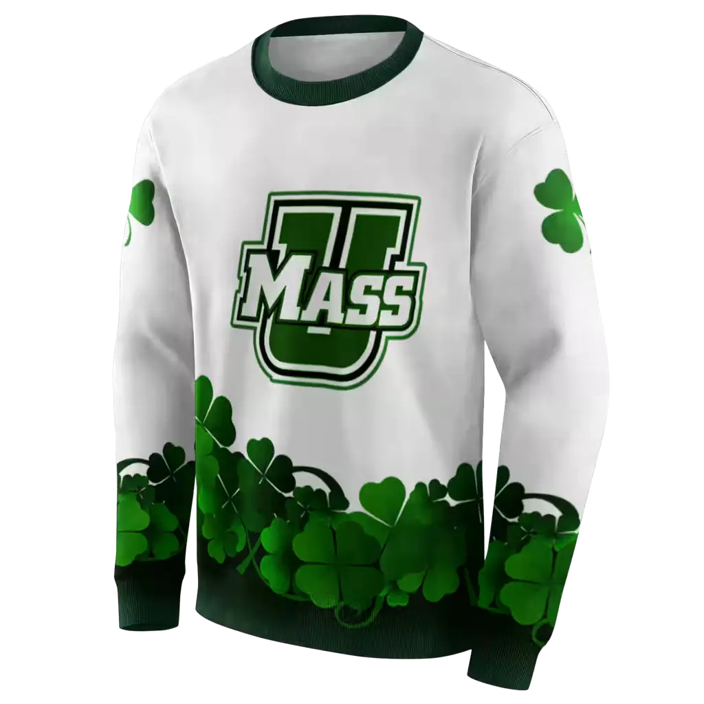 umass minutemen lucky motif white green hoodie new arrival umass minutemen lucky motif white green hoodie new arrival