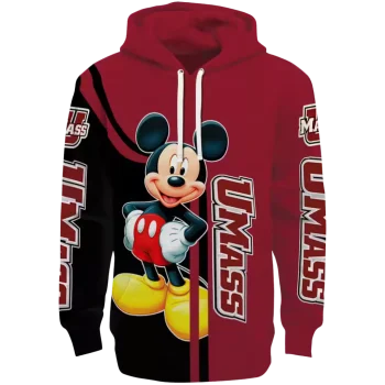 umass minutemen mickey mouse red black hoodie best selling