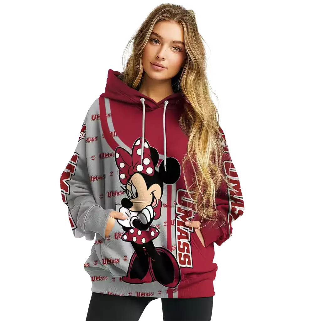 umass minutemen minnie mouse red hoodie high quality umass minutemen minnie mouse red hoodie high quality
