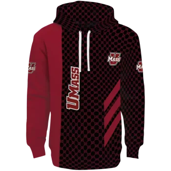 umass minutemen monogram pattern red hoodie best selling