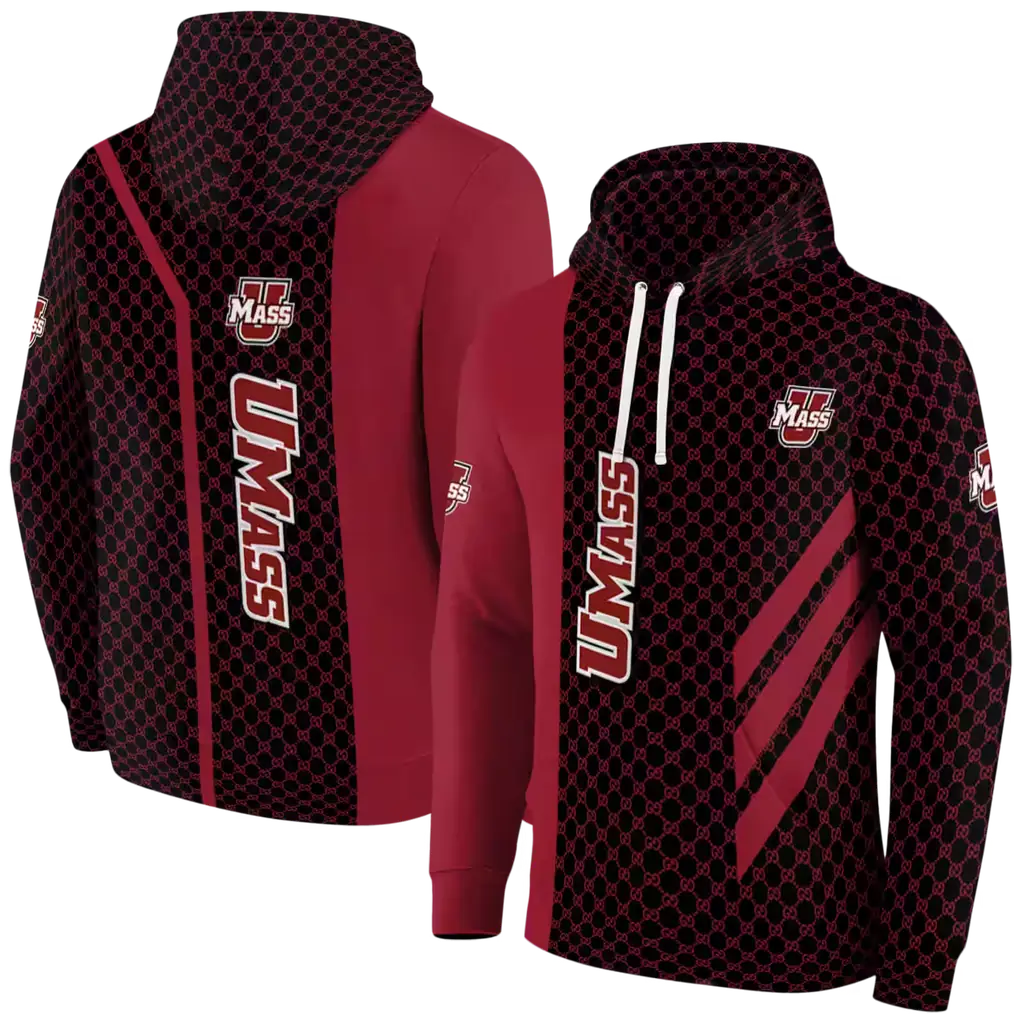 umass minutemen monogram pattern red hoodie fashion forward umass minutemen monogram pattern red hoodie fashion forward