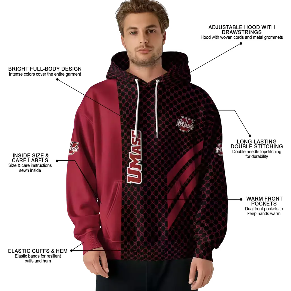 umass minutemen monogram pattern red hoodie latest model umass minutemen monogram pattern red hoodie latest model