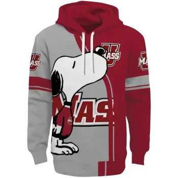 umass minutemen playful snoopy red hoodie best selling