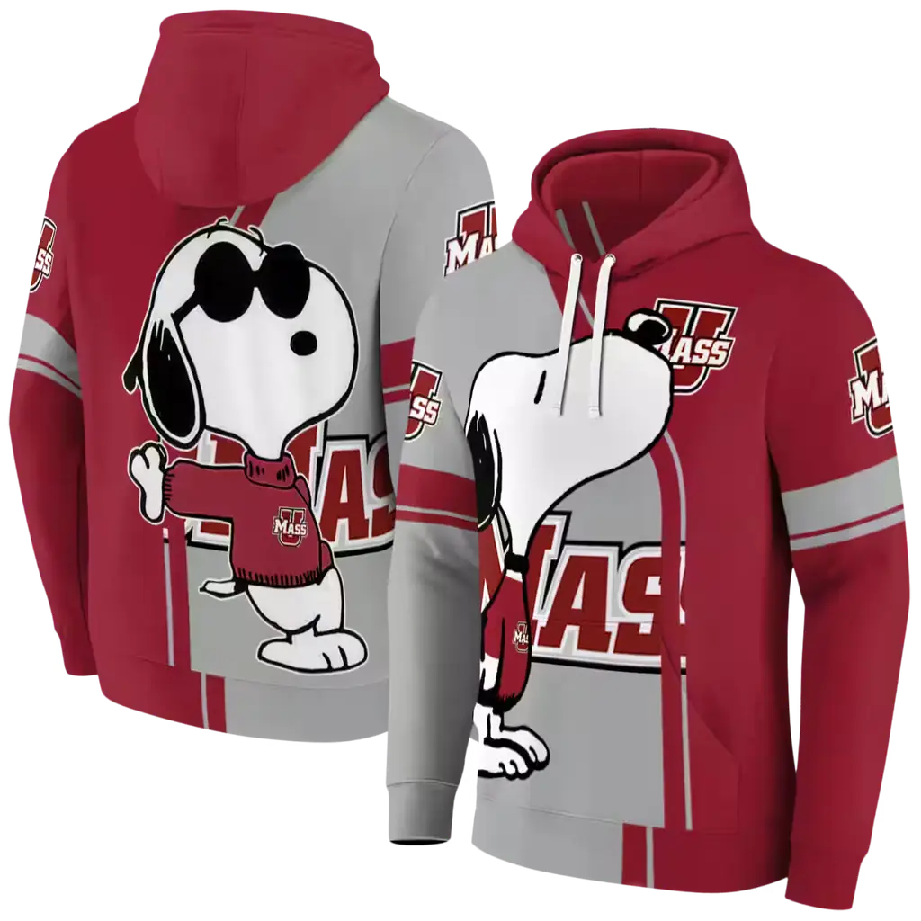 umass minutemen playful snoopy red hoodie fashion forward umass minutemen playful snoopy red hoodie fashion forward