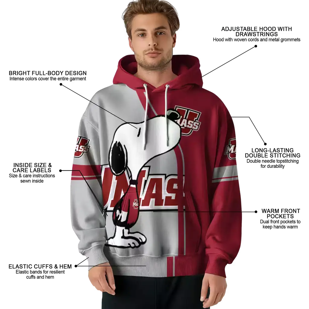 umass minutemen playful snoopy red hoodie latest model umass minutemen playful snoopy red hoodie latest model