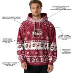umass minutemen reindeer motif red hoodie best selling