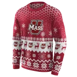 umass minutemen reindeer motif red hoodie best selling