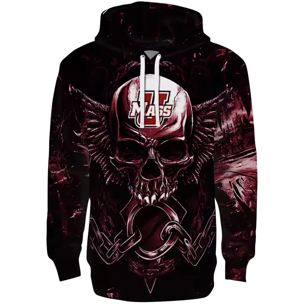 umass minutemen skull artwork red black hoodie best selling umass minutemen skull artwork red black hoodie best selling