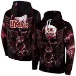 umass minutemen skull artwork red black hoodie best selling