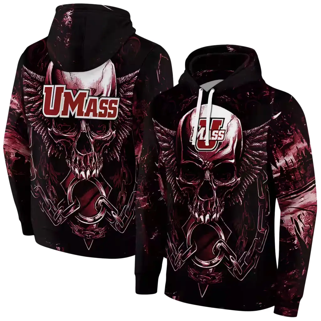 umass minutemen skull artwork red black hoodie fashion forward umass minutemen skull artwork red black hoodie fashion forward