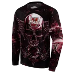 umass minutemen skull artwork red black hoodie best selling