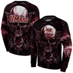 umass minutemen skull artwork red black hoodie best selling