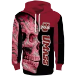 umass minutemen skull motif red black hoodie best selling
