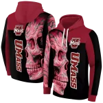 umass minutemen skull motif red black hoodie best selling