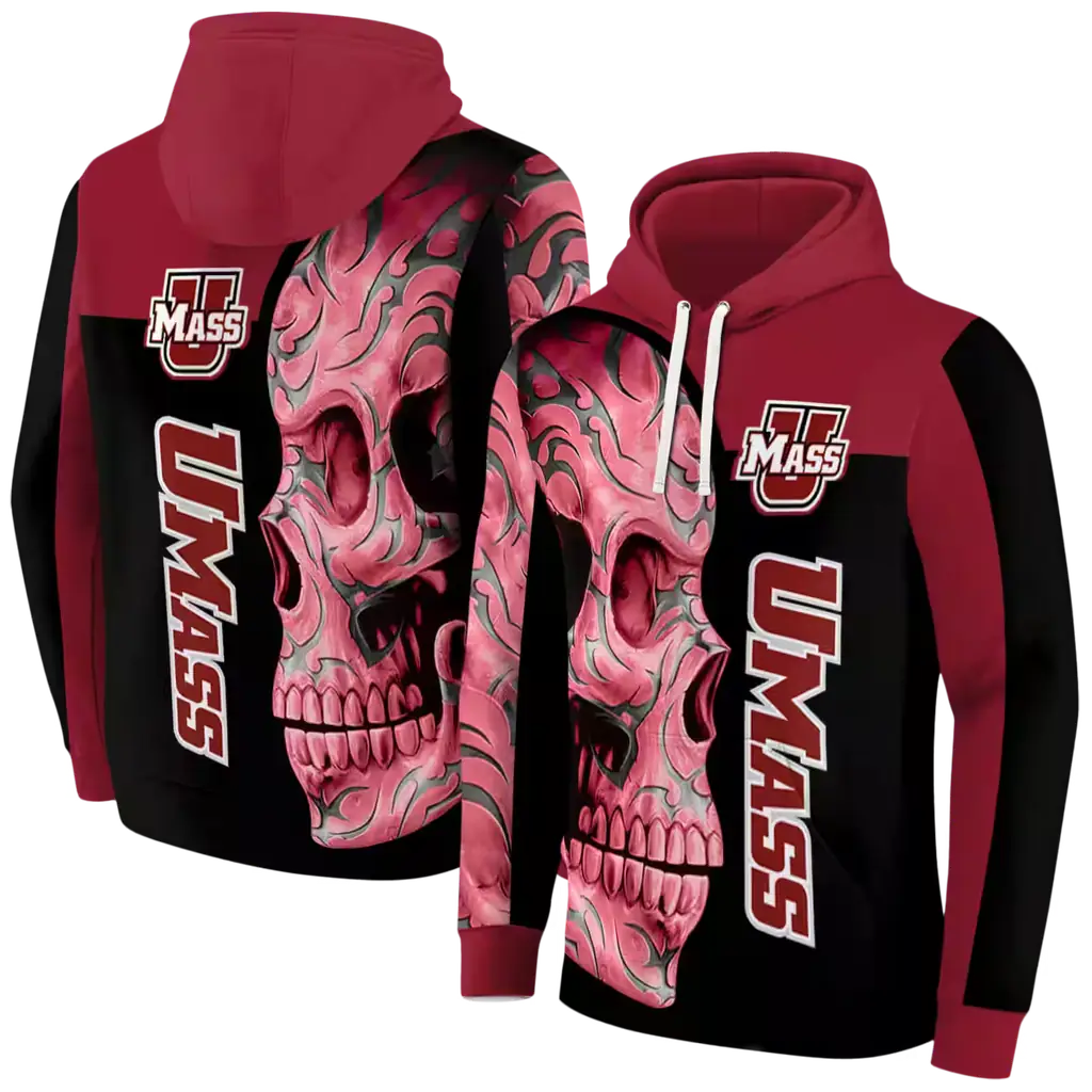 umass minutemen skull motif red black hoodie fashion forward umass minutemen skull motif red black hoodie fashion forward