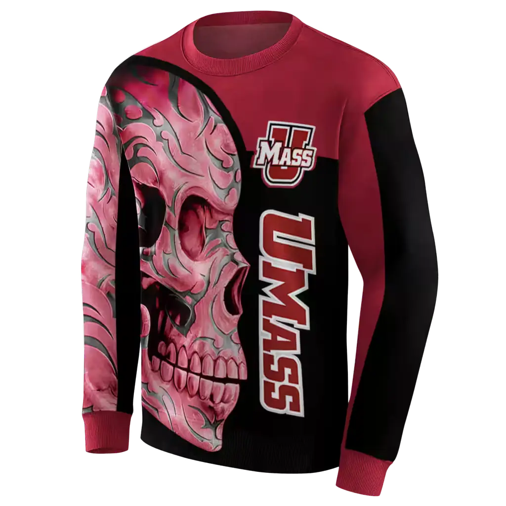 umass minutemen skull motif red black hoodie new arrival umass minutemen skull motif red black hoodie new arrival