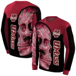 umass minutemen skull motif red black hoodie best selling