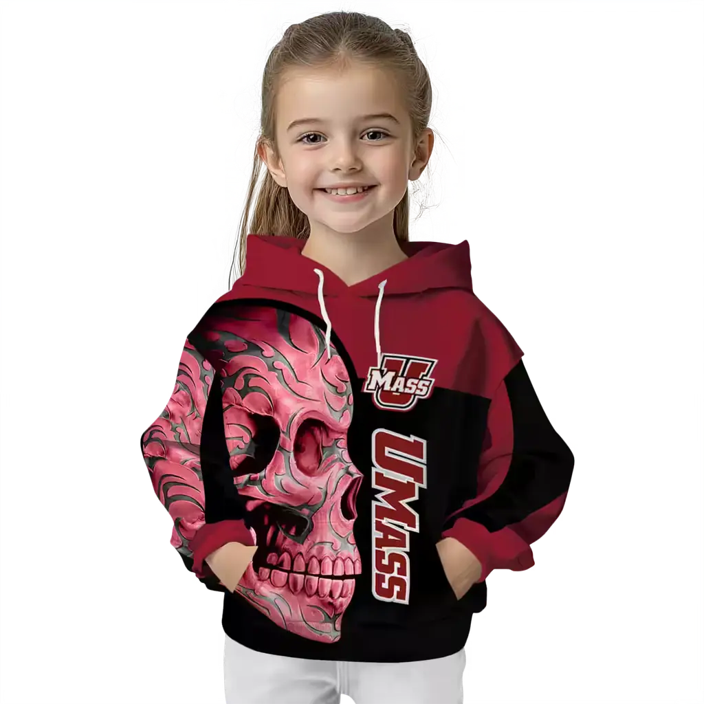 umass minutemen skull motif red black hoodie top rated umass minutemen skull motif red black hoodie top rated